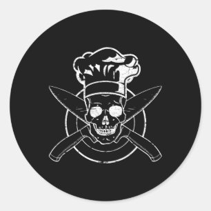 Chef Shirt Skull Chef's Hat Cooking Bbq Grilling T Classic Round Sticker