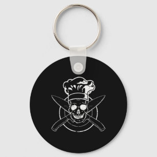 Chef Shirt Skull Chef's Hat Cooking Bbq Grilling T Keychain