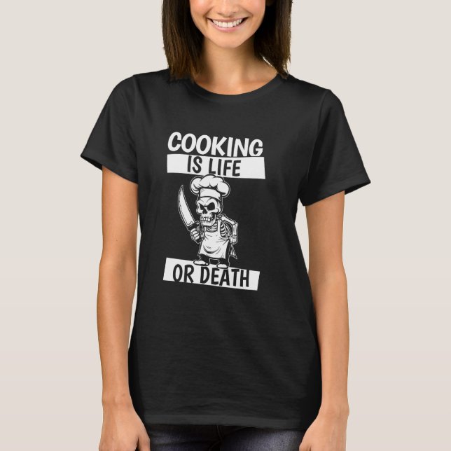 Chef Skeleton - Line Gastronomy Culinary Cook Cook T-Shirt (Front)