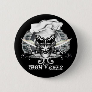 Chef Skull 1 2 Inch Round Button