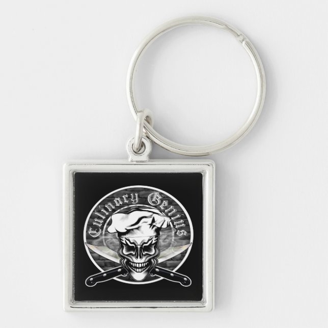 Chef Skull 1 Keychain (Front)