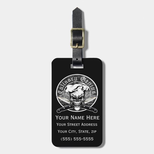 Chef Skull 1 Luggage Tag (Front Vertical)