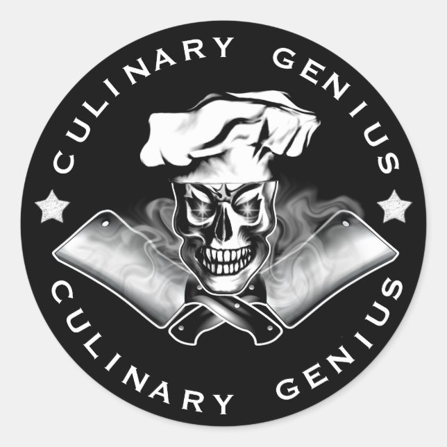 Chef Skull 3.1 Classic Round Sticker (Front)