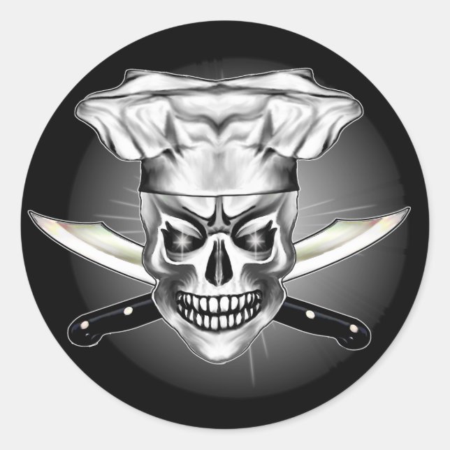 Chef Skull 3.1 Classic Round Sticker (Front)