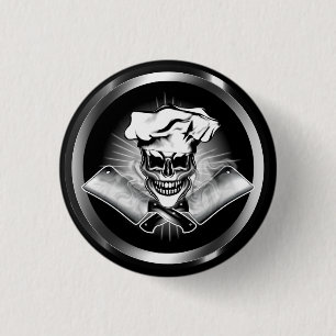 Chef Skull 6 1 Inch Round Button