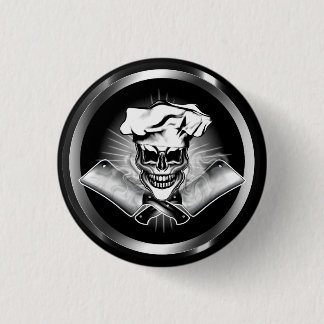 Chef Skull 6 1 Inch Round Button