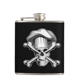 Chef Skull and Crossbones Hip Flask