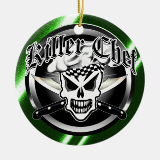 Chef Skull and Crossed Chef Knives 2 Ceramic Ornament