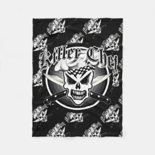 Chef Skull and Crossed Chef Knives 2 Fleece Blanket