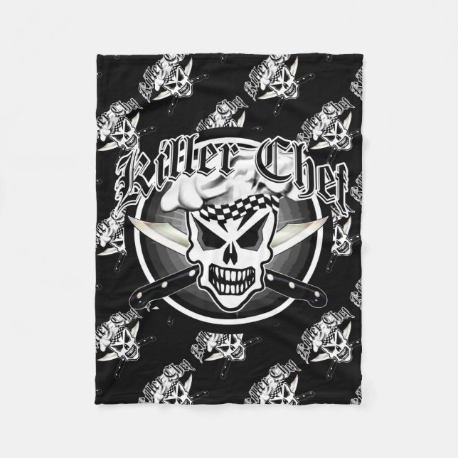 Chef Skull and Crossed Chef Knives 2 Fleece Blanket (Front)