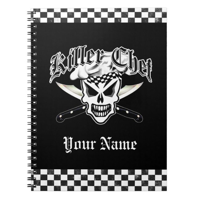 Chef Skull and Crossed Chef Knives 2 Notebook (Front)