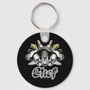 Chef Skull and Tools of the Trade Keychain