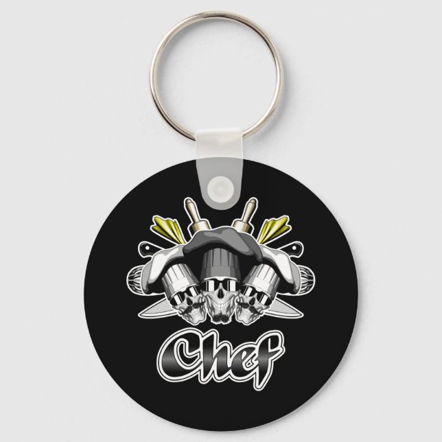 Chef Skull and Tools of the Trade Keychain (Front)