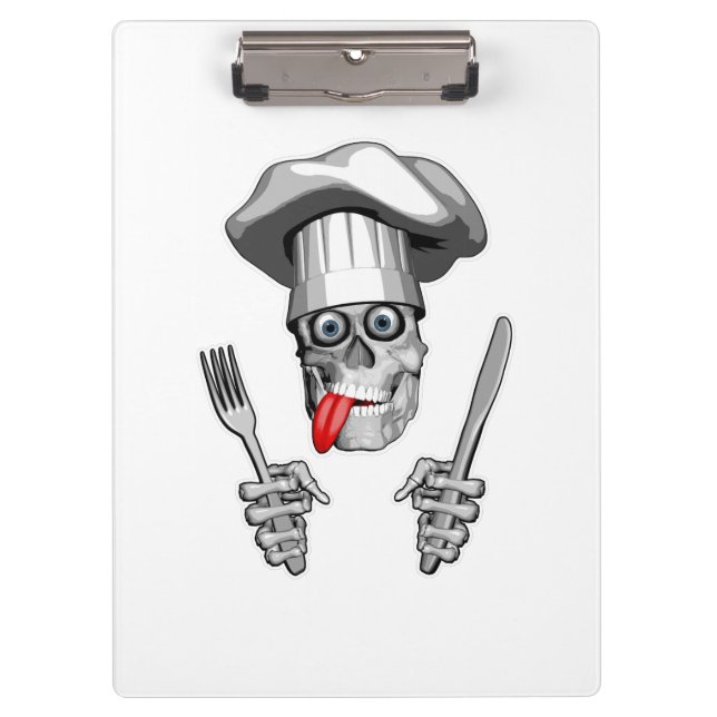 Chef Skull: Knife and Fork Clipboard (Front)