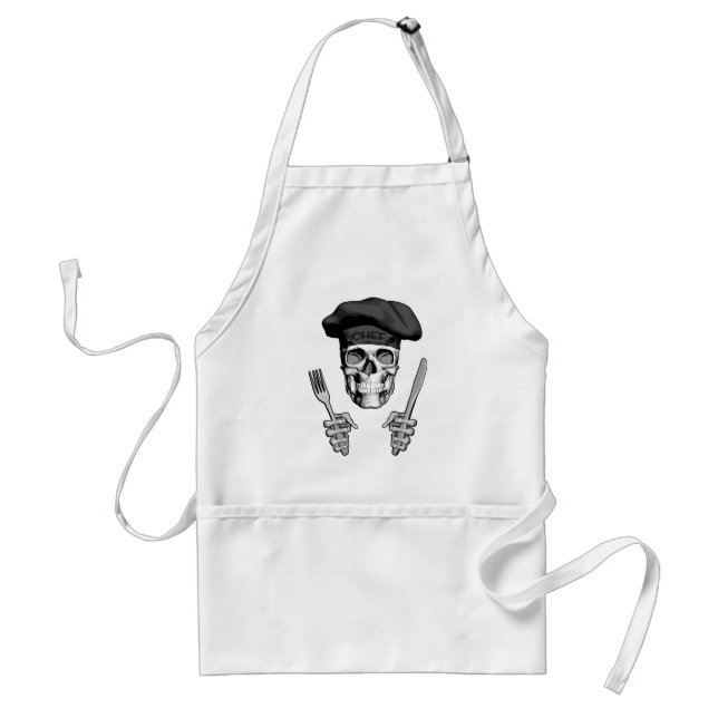 Chef Skull: Knife and Fork Standard Apron (Front)