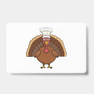 Chef Turkey Cartoon Thanksgiving Badge