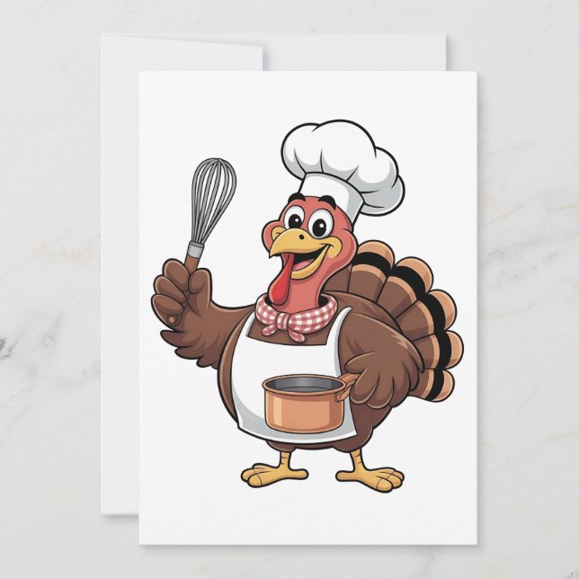 Chef Turkey Thanksgiving Cook Gobbler  Announcement (Front)