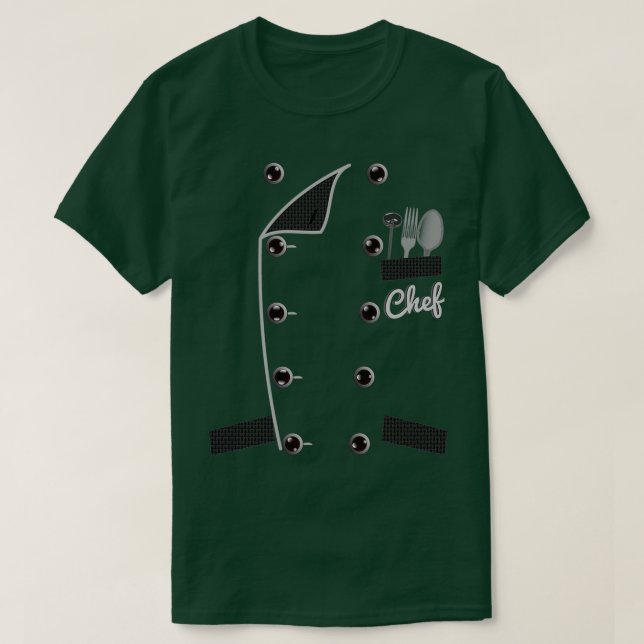 Chef Uniform Jacket Faux Funny Cook  T-Shirt (Design Front)