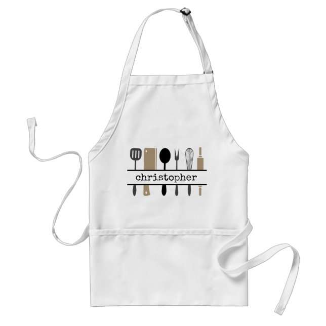 Chef Utensils Personalized Standard Apron (Front)