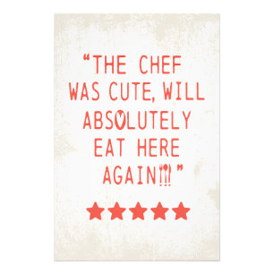 CHEF WAS CUTE FUNNY KITCHEN 5 STAR REVIEWS PHOTO PRINT
