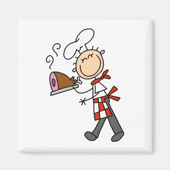 Chef With Baked Ham Magnet (Front)