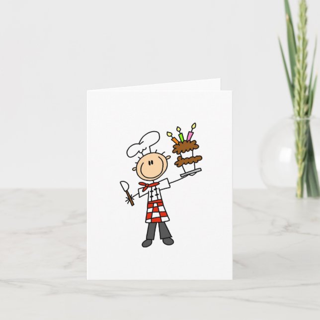 Chef With Birthday Cake Card (Front)