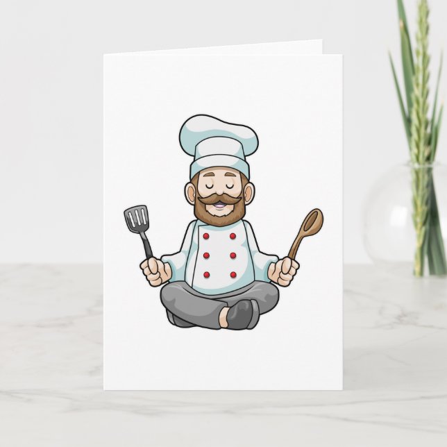 Chef with Cooking apron at Yoga Card (Front)