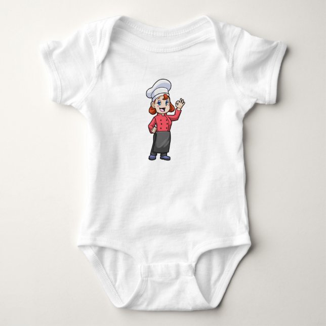 Chef with Cooking apron Baby Bodysuit (Front)