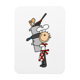 Chef With Pots and Pans Magnet