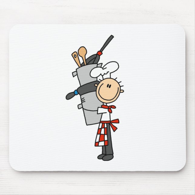 Chef with Pots and Pans Mousepad (Front)
