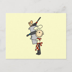 Chef With Pots and Pans Postcard
