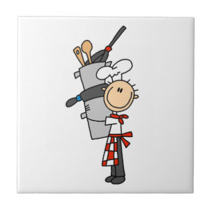 Chef With Pots and Pans Tile