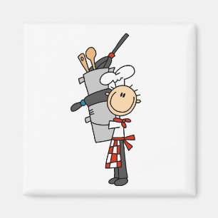 Chef with Pots and Pans Tshirts and Gifts Magnet