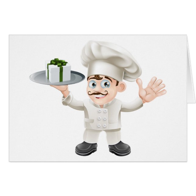 Chef with present (Front Horizontal)