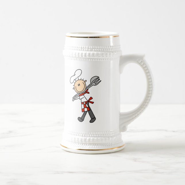 Chef With Salad Tongs Beer Stein (Right)
