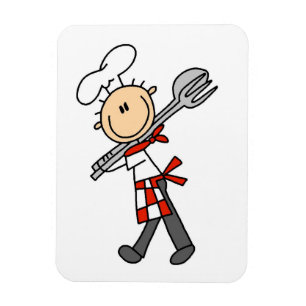 Chef With Salad Tongs Magnet