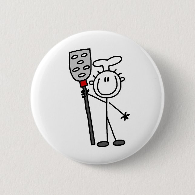 Chef with Spatula 2 Inch Round Button (Front)