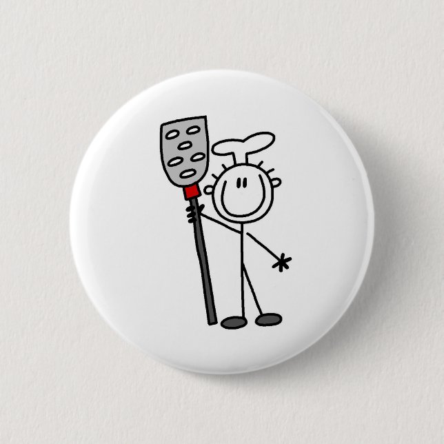 Chef With Spatula 2 Inch Round Button (Front)