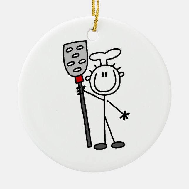 Chef With Spatula Ceramic Ornament (Front)