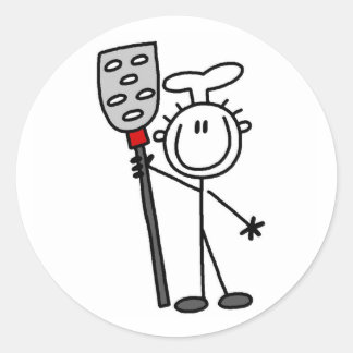 Chef with Spatula Classic Round Sticker
