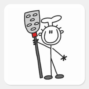 Chef With Spatula Square Sticker