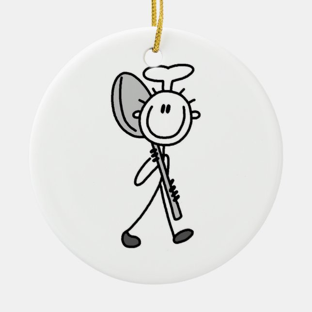Chef With Spoon Ceramic Ornament (Front)