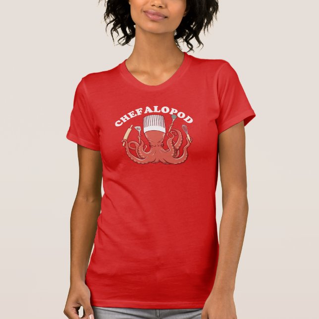 Chefalopod | Octopus Chef Funny Pun T-Shirt (Front)