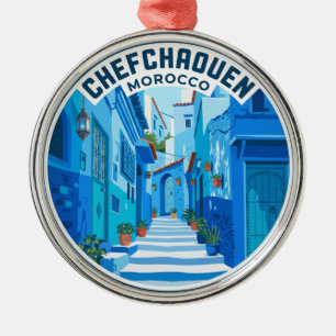 Chefchaouen Morocco Metal Ornament