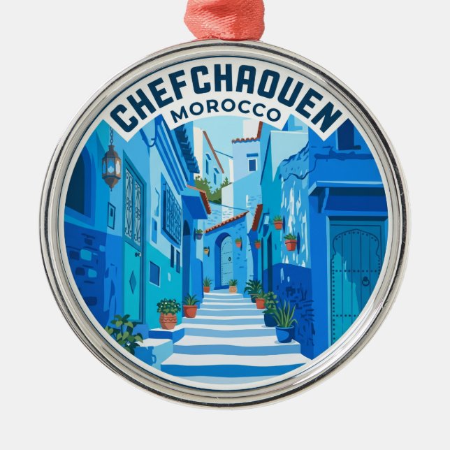 Chefchaouen Morocco Metal Ornament (Front)