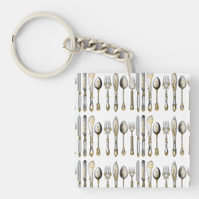 Chefs catering business cutlery keychain (Front)