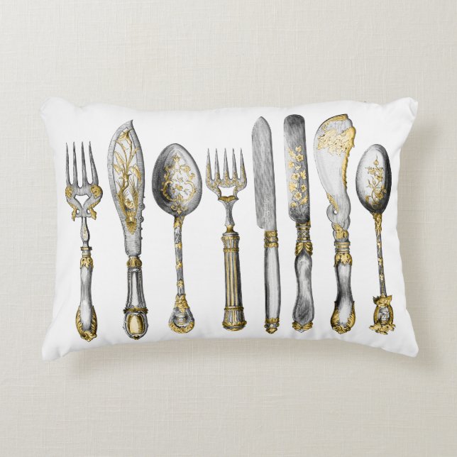 chefs catering cutlery business decorative pillow (Front)