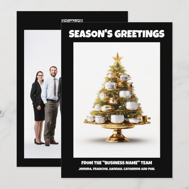 Chefs Christmas tree holiday business catering  Card (Front/Back)