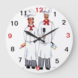 Chefs et horloge murale de couteaux