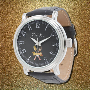 Chef's golden spoon&fork - add name watch